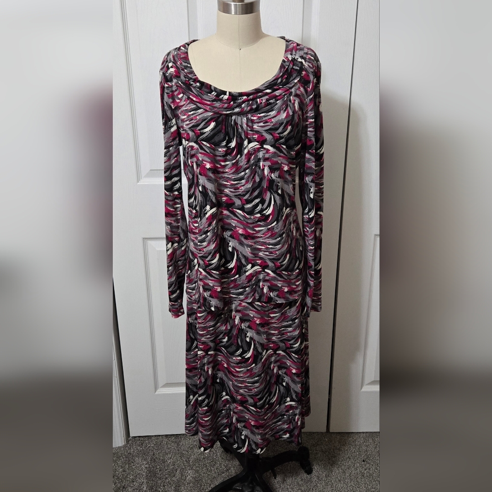 Abstract Multicolored Shirt & Skirt Set, Size Medium, Vintage, Like New Cond